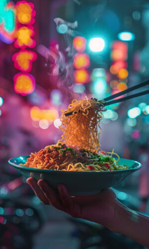 close-up-street-food-neon-light